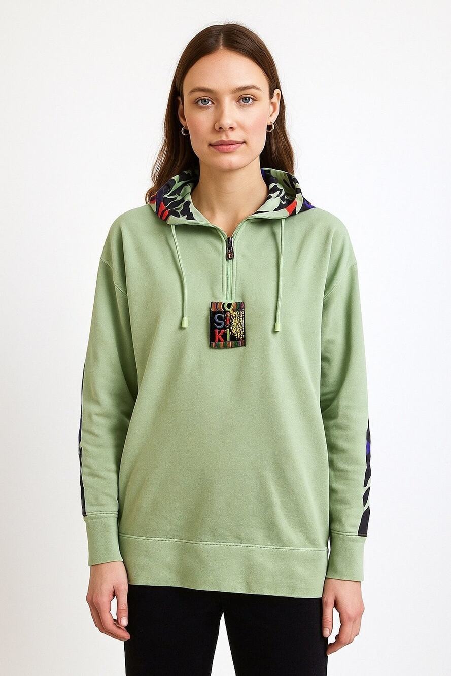 Vintage Silvy Ski Neon Green 1/4 Zip Pullover | Made in Italy | Size 48 | 80s Ap